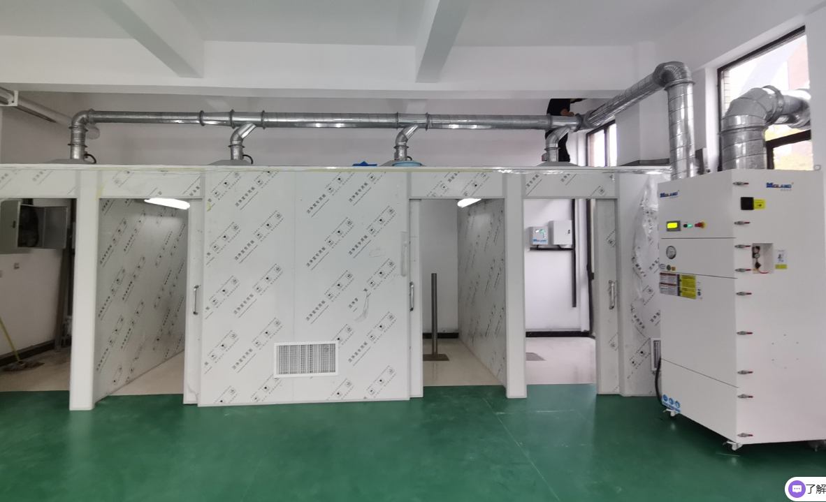 山東某小型焊培中心除塵系統安裝完畢